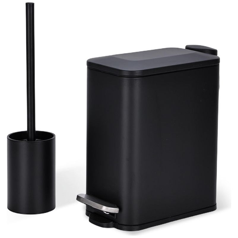 סט פח 5 ליטר ומברשת אסלה KODI שחור מלבן