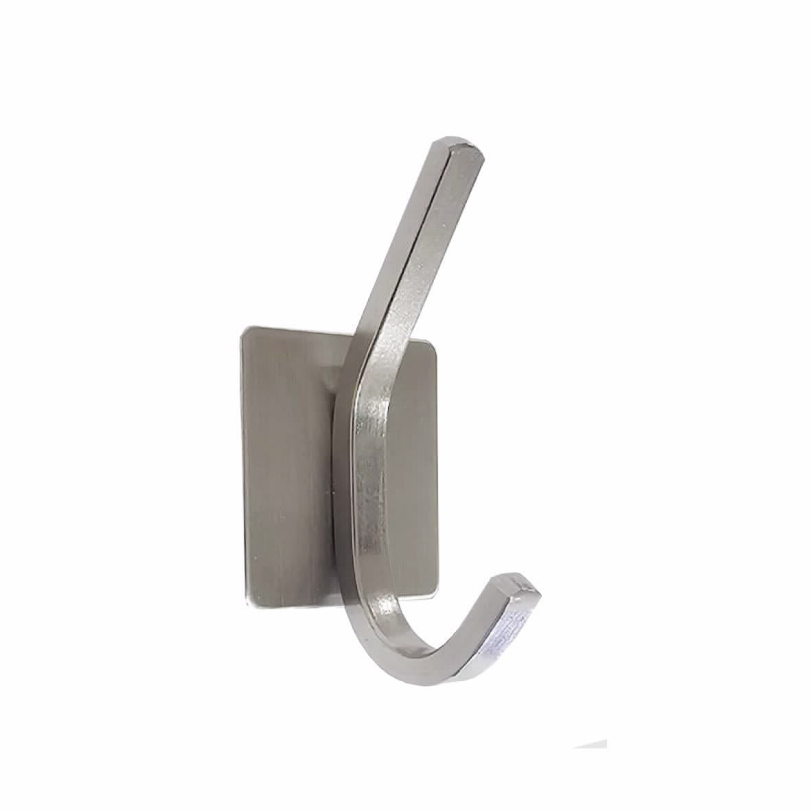 וו תליה נירוסטה בהדבקה דגם אנחל (מלבן מוארך +וו)- כסף מט