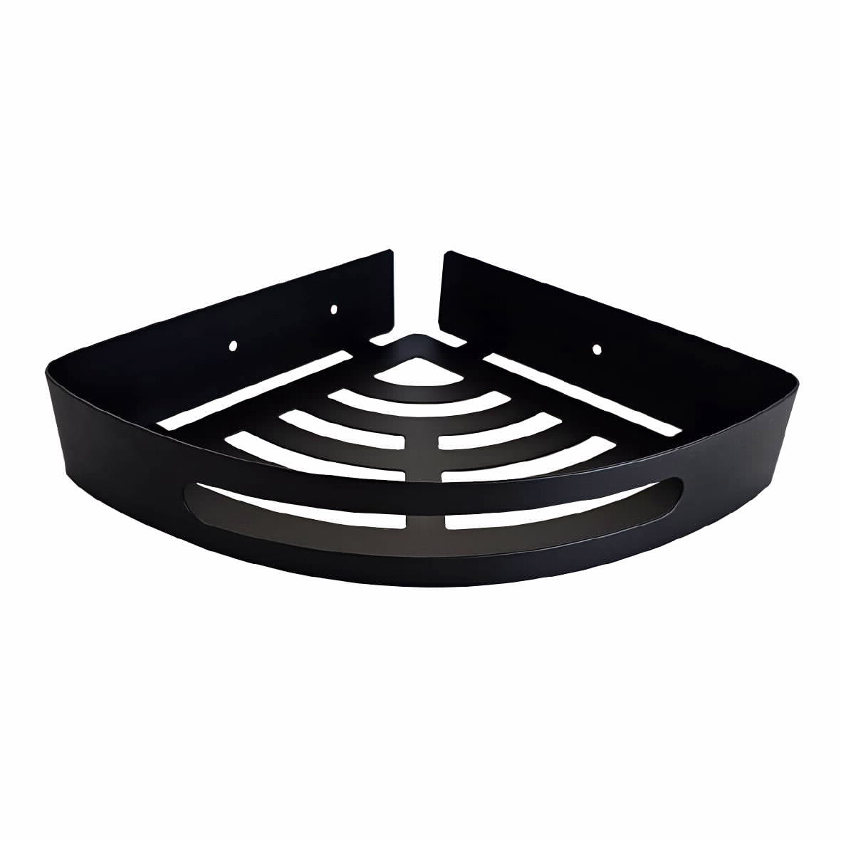 מדף פינתי משולש לאמבטיה נירוסטה בהדבקה דגם מונטנגרו-שחור