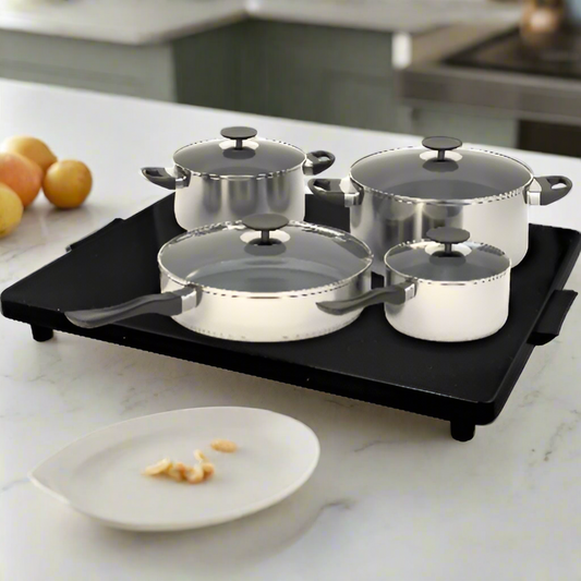 פלטת שבת 4 סירים שחורה דגם HC-111 באישור הלכתי על ידי צמת