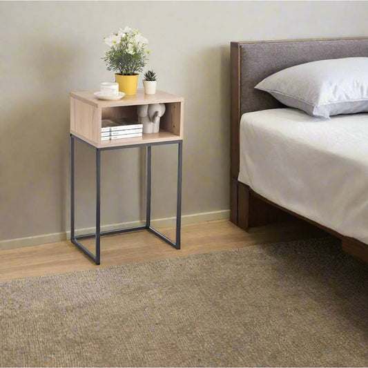 שידת לילה נורדיק עץ+ברזל