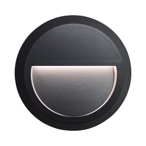 צמוד קיר עגול שחור 2W IP65 גוון אור משתנה בקליק