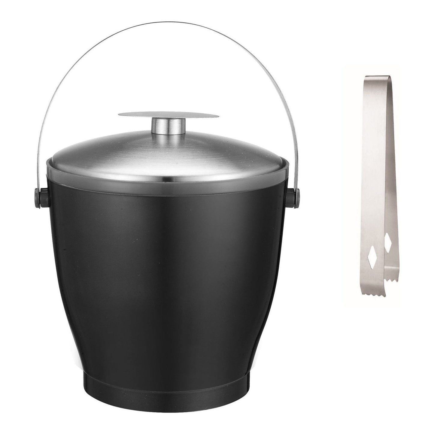 דלי לקרח עם מלקחיים שחור Wine collection