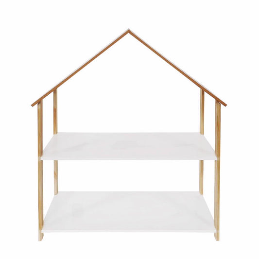 כוננית ’בית‘ 2 מדפים לבנה 108*30*81 ס“מ