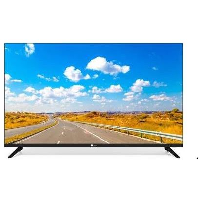 טלוויזיה מציגה נוף כביש במדבר תחת שמיים כחולים.