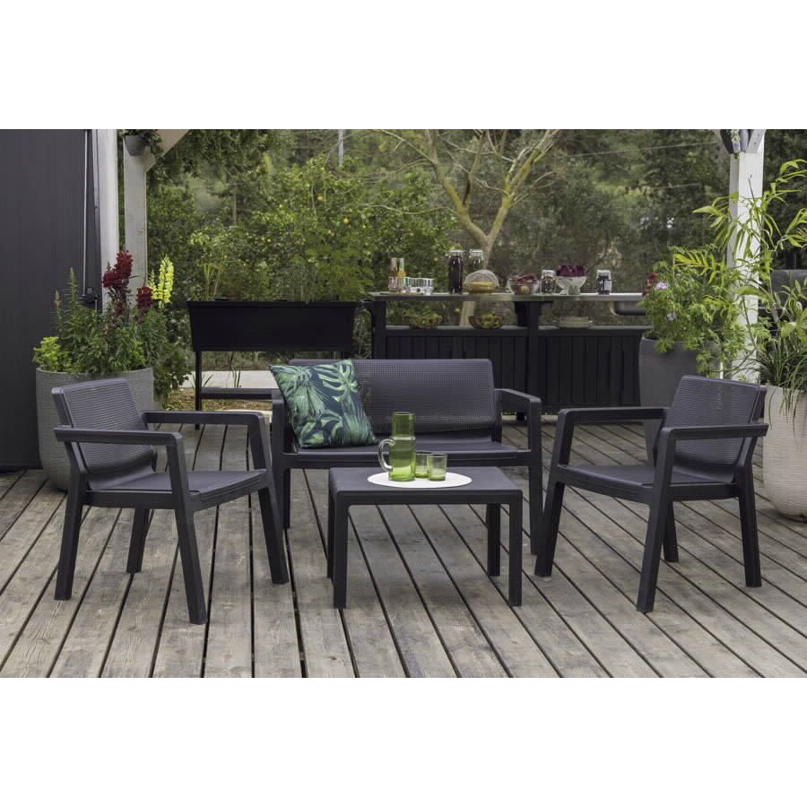 פינת ישיבה למרפסת ולגינה דגם אמילי אפור, כתר