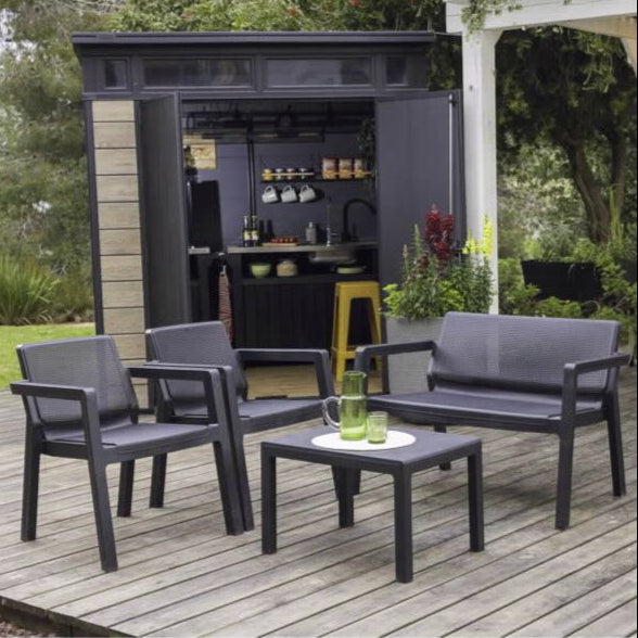 פינת ישיבה למרפסת ולגינה דגם אמילי אפור, כתר