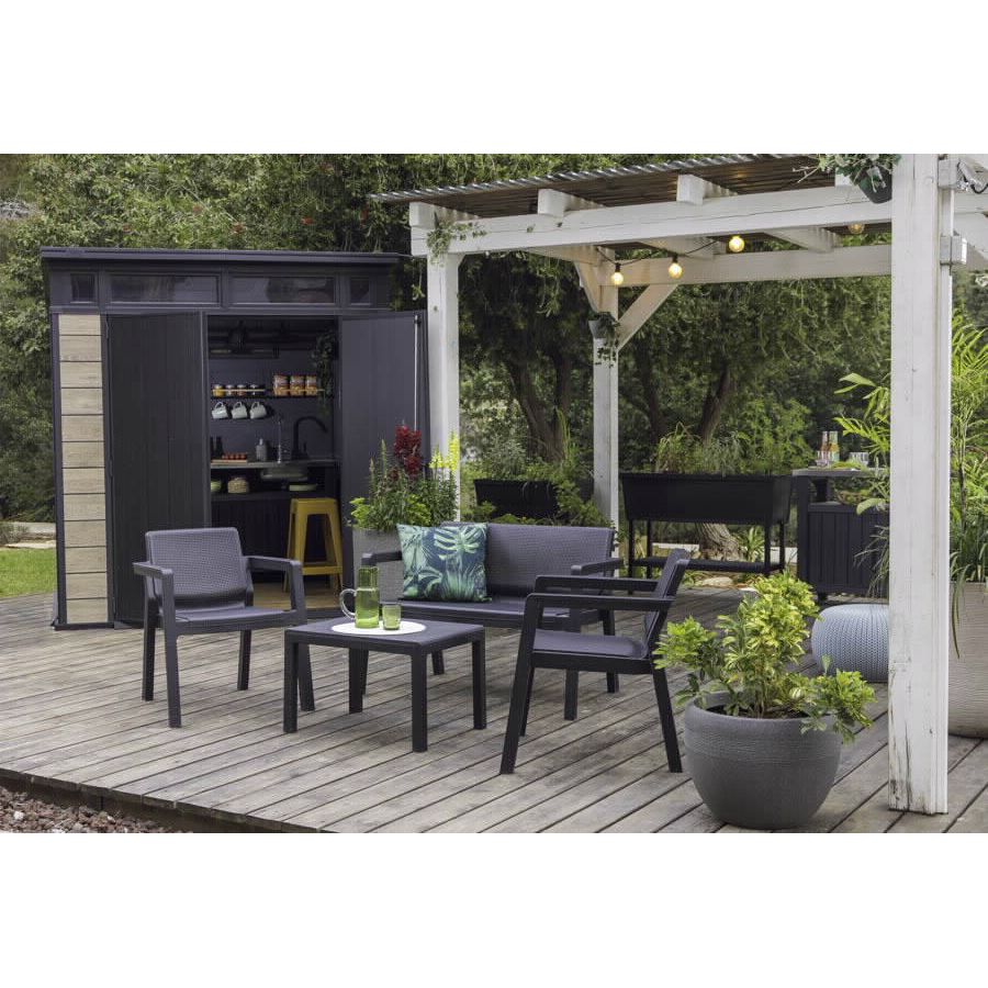 פינת ישיבה למרפסת ולגינה דגם אמילי אפור, כתר