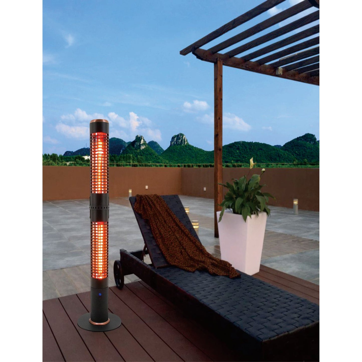 תנור חימום עומד אינפרה כפול רוזגולד + שלט 2000W דגם 2566-RM-S של WESTIN