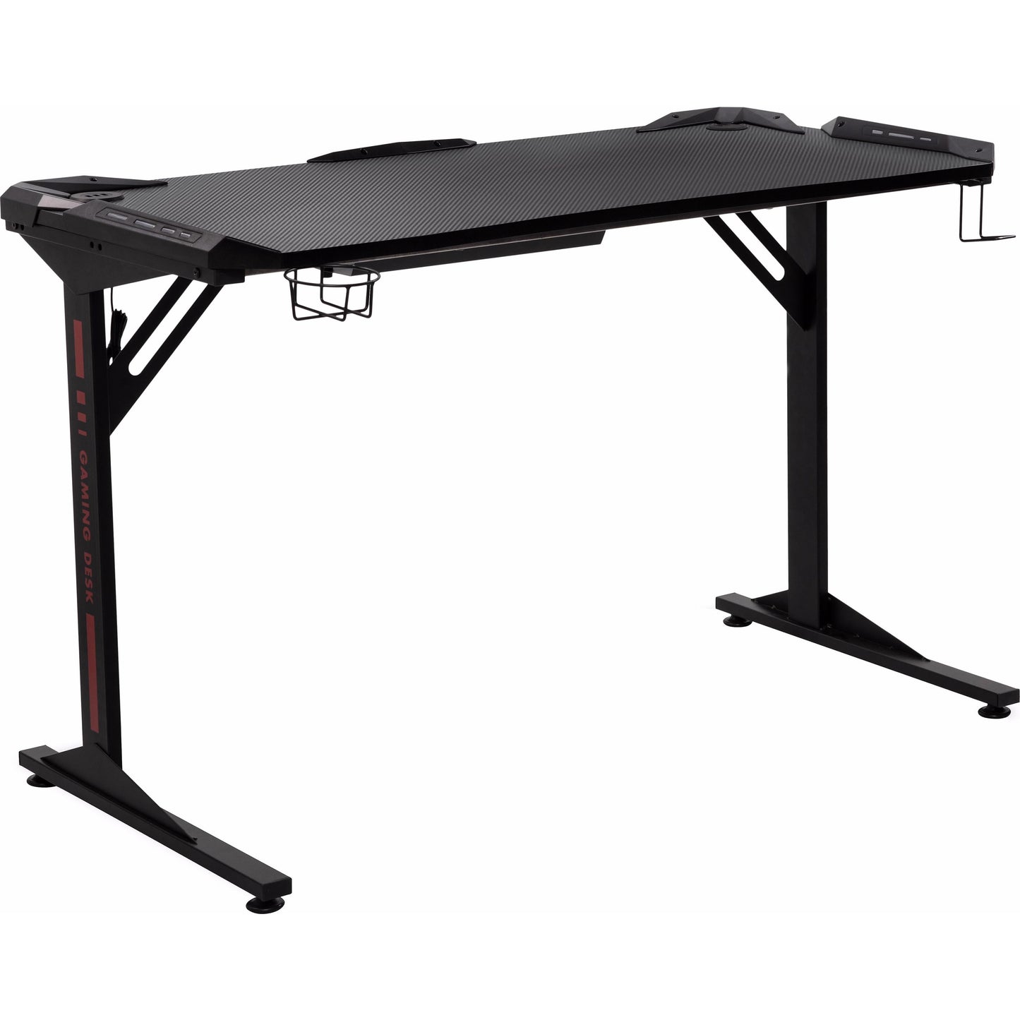 שולחן גיימינג שחור/אדום + תאורה