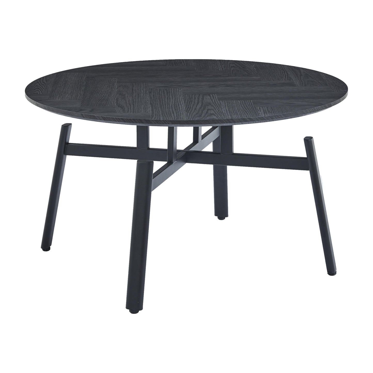 שולחן סלון עגול מיגו שחור קוטר 80