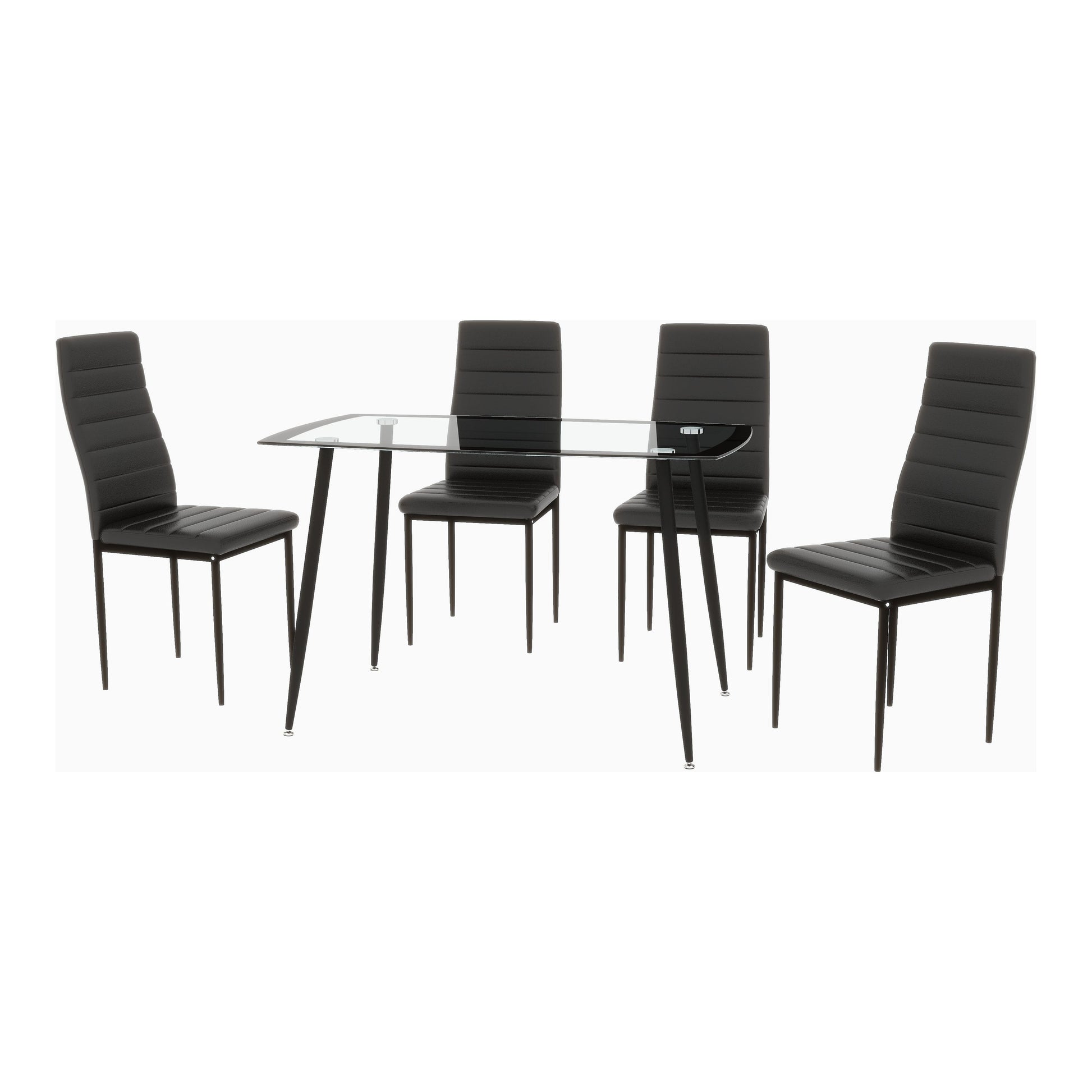 פינת אוכל שחורה ריוורה שולחן+4 כסאות