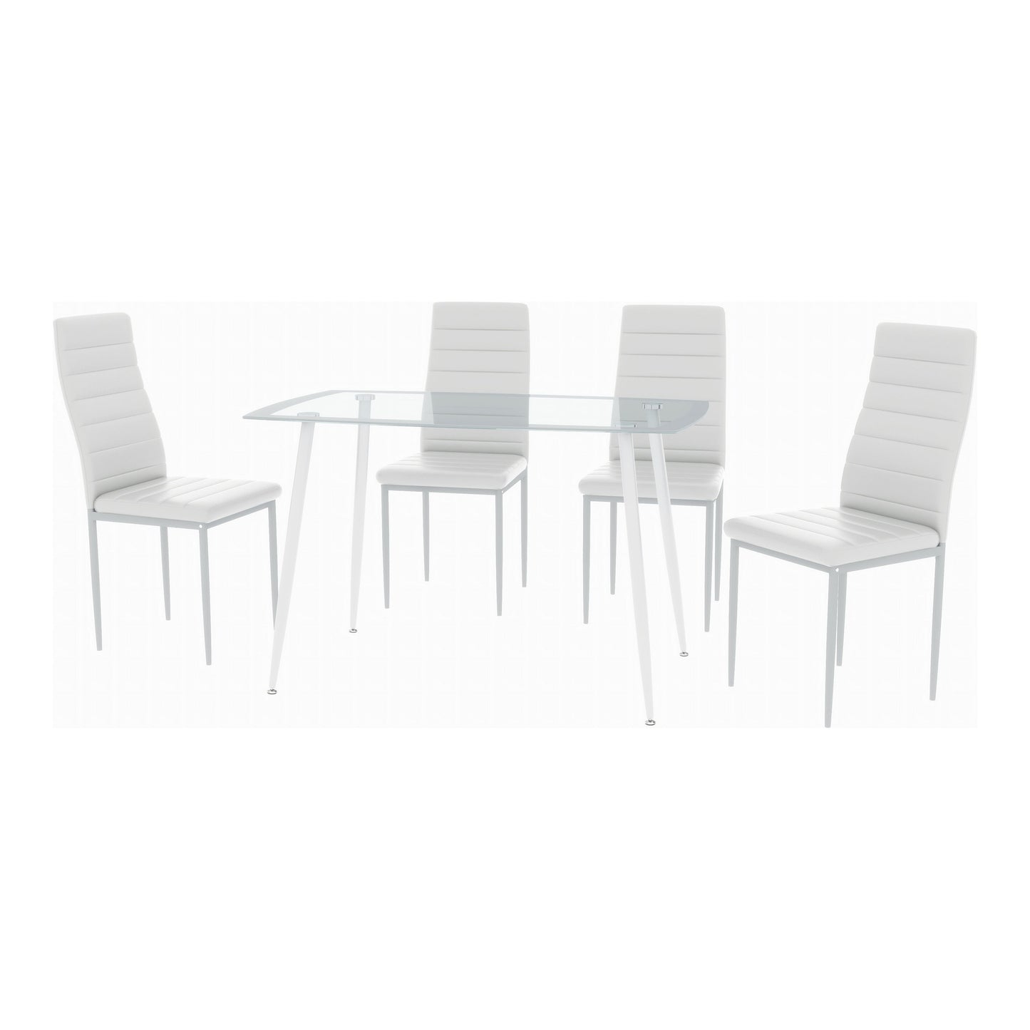 פינת אוכל לבנה ריוורה שולחן+4 כסאות