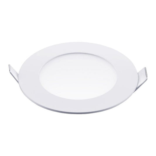 מנורת לד עגולה על רקע לבן.