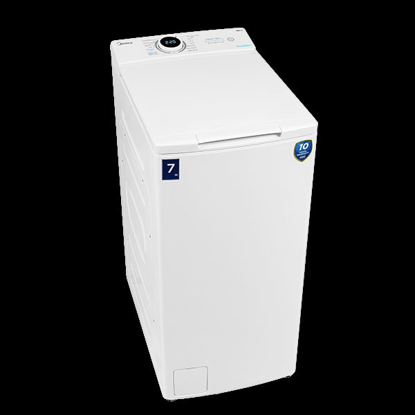 מכונת כביסה 7 קג פתח עליון לבן דגם MF100T70B/W של MIDEA