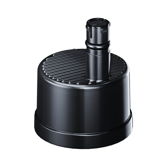 מכשיר פלסטיק שחור עם פתח עגול.