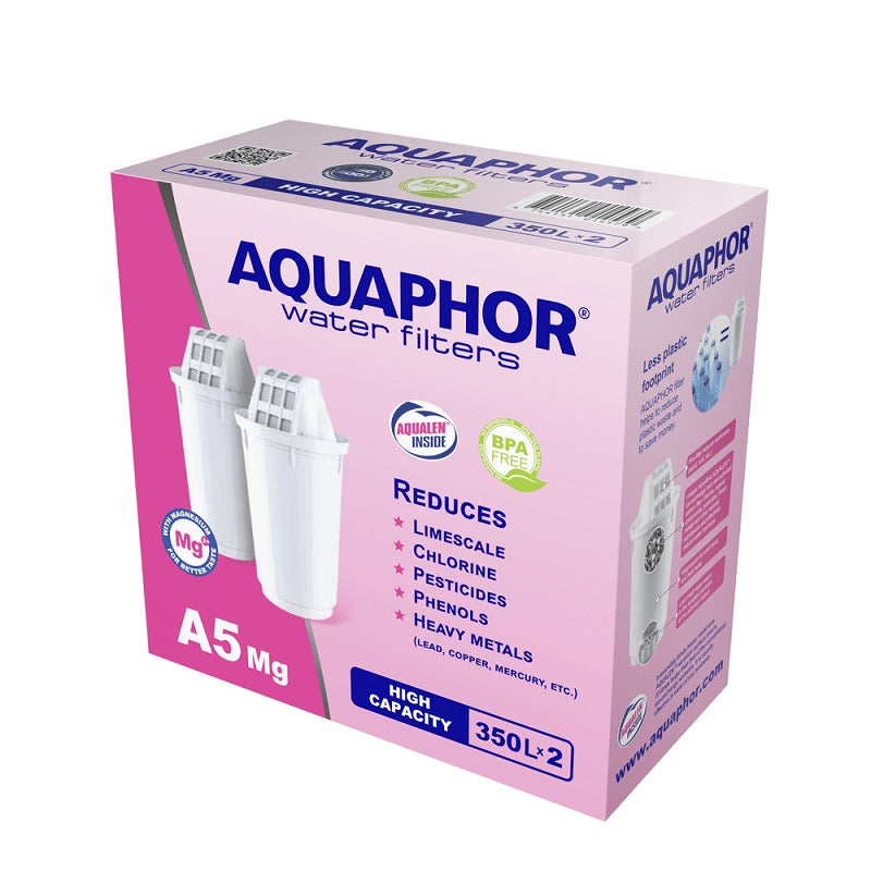 פילטרי מים של חברת AQUAPHOR באריזה ורודה