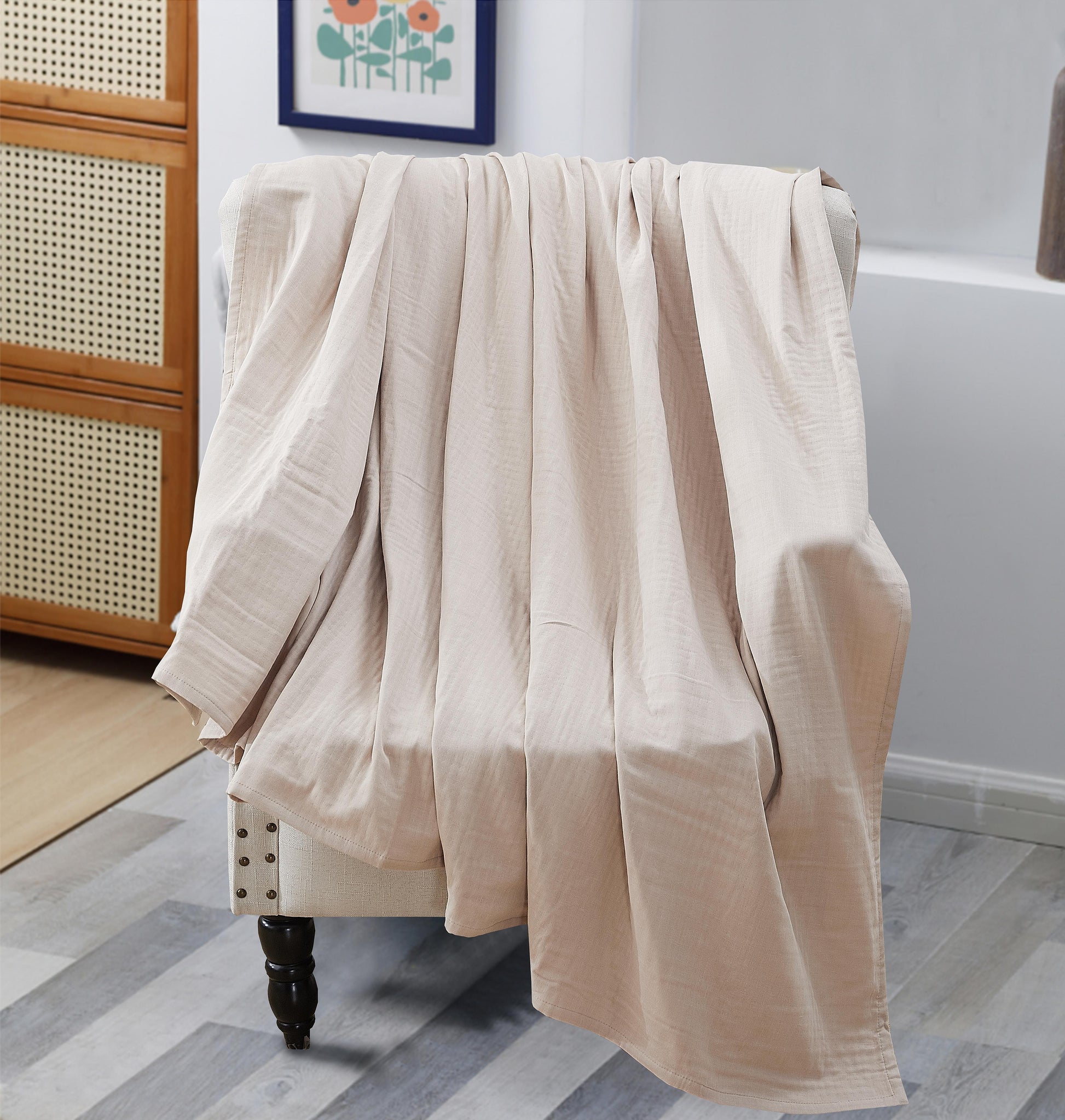 שמיכת מוסלין יחיד 100% כותנה בז