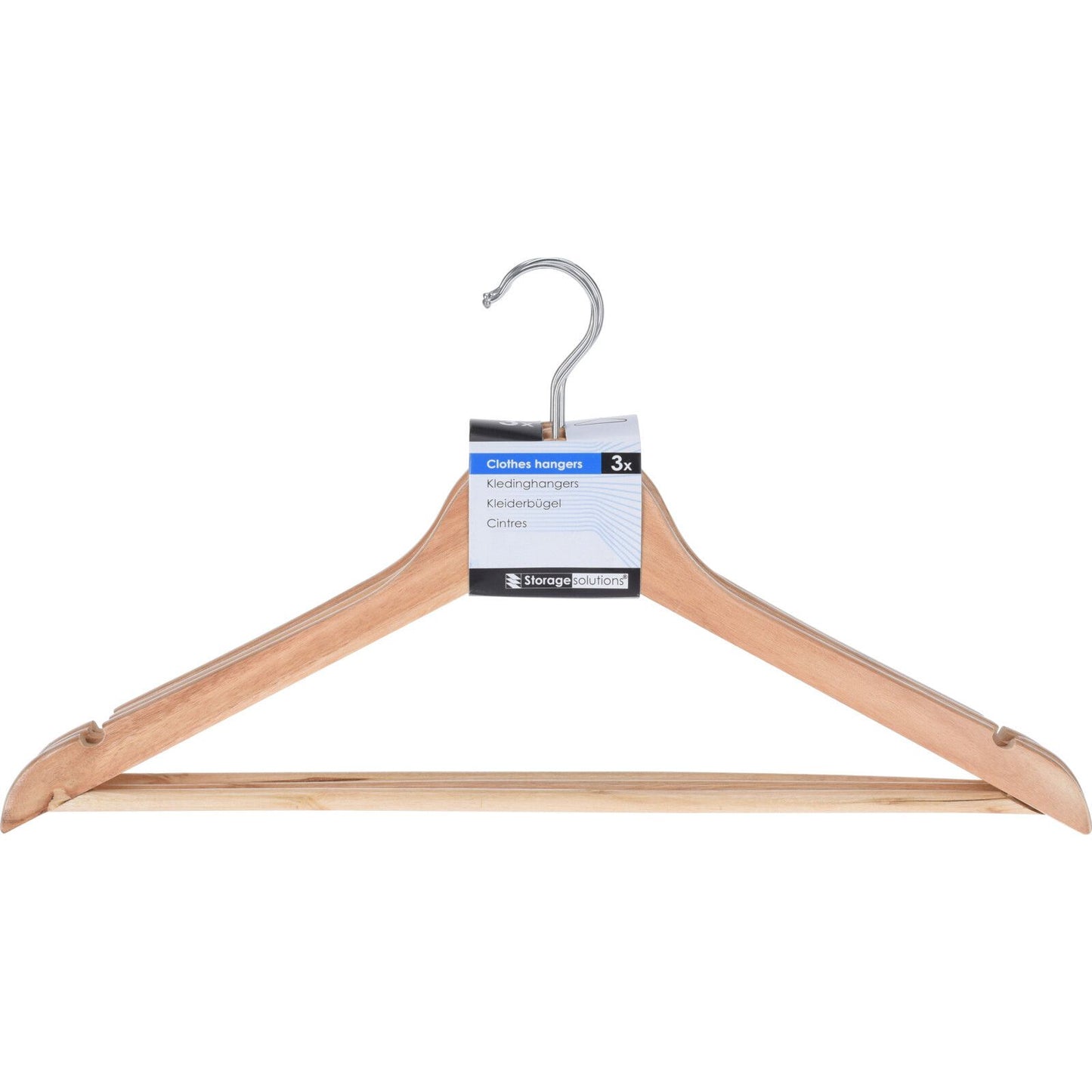 סט 3 קולבי עץ טבעי