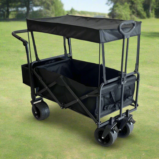 עגלת קמפינג עם גג  GO FAMILY שחור