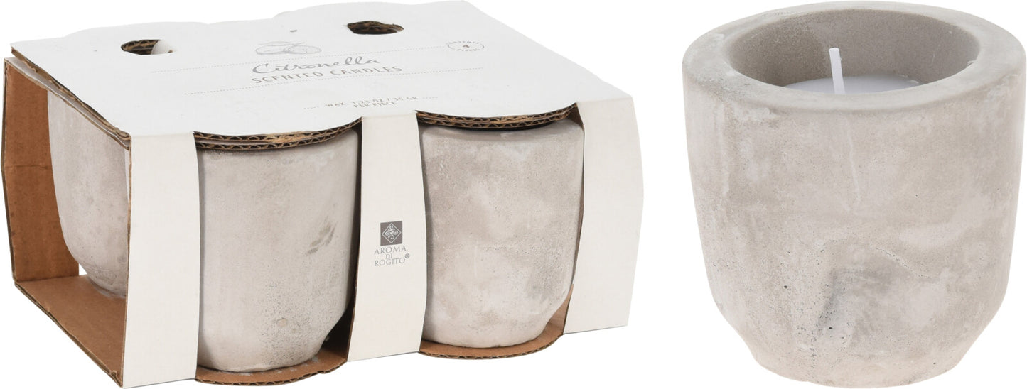 מארז 4 נרות צינטרונלה בחרסינה