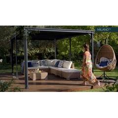 גזיבו לגינה Milano אפור כהה 3X3 מטר מבית פלרם - Canopia