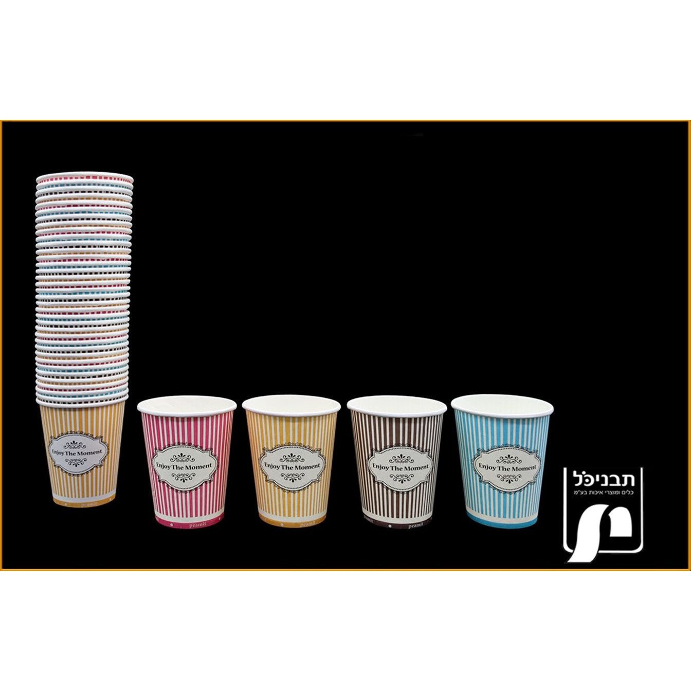 כוס נייר 8B פסים 40 י"ח
