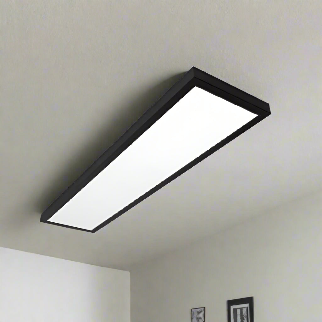 לד תאורה צמוד תקרה מלבני שחור 30*120 ס"מ אור נטרלי 74W