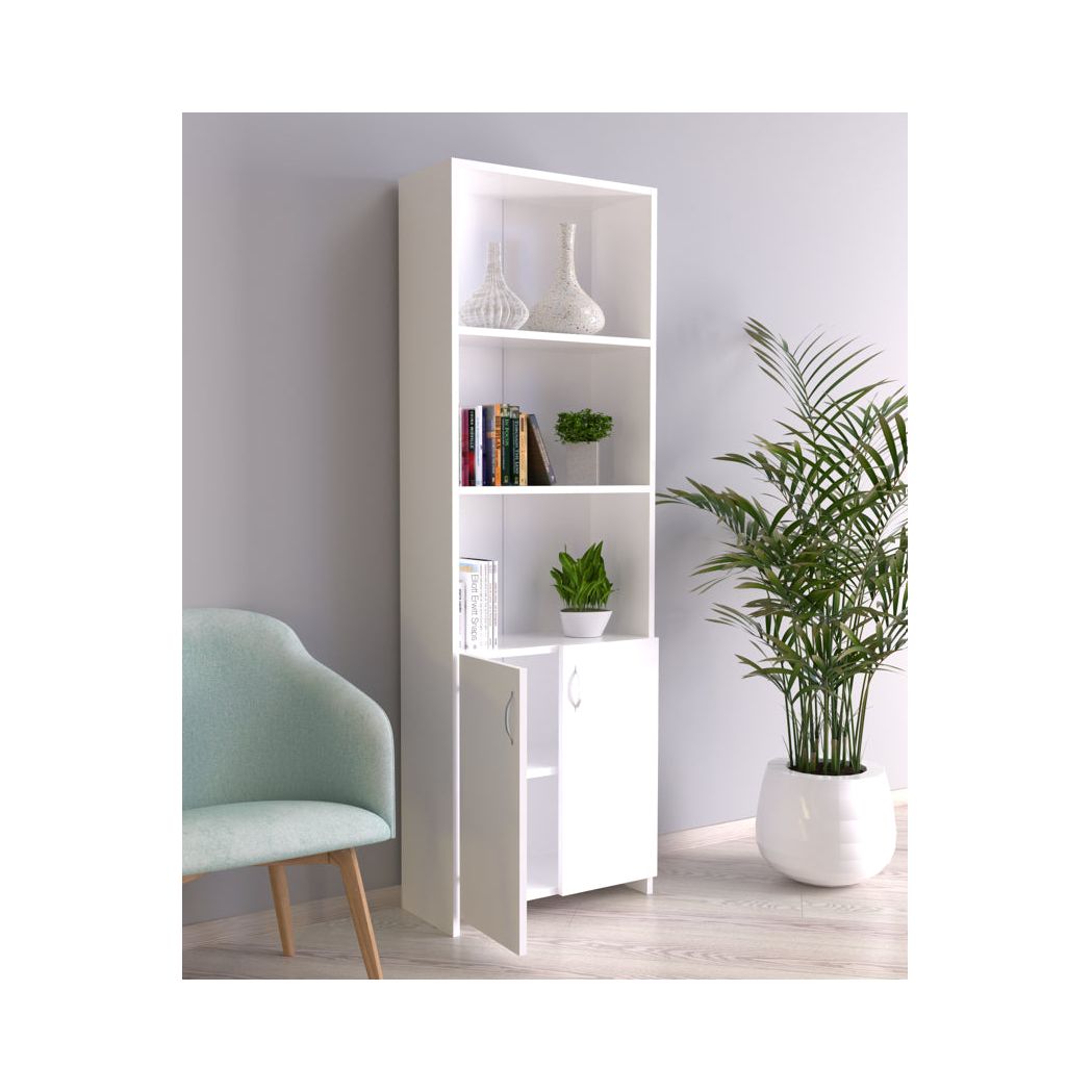 ספריה לספרים ודברי נוי - צבע לבן - 6036 דגם ליאל