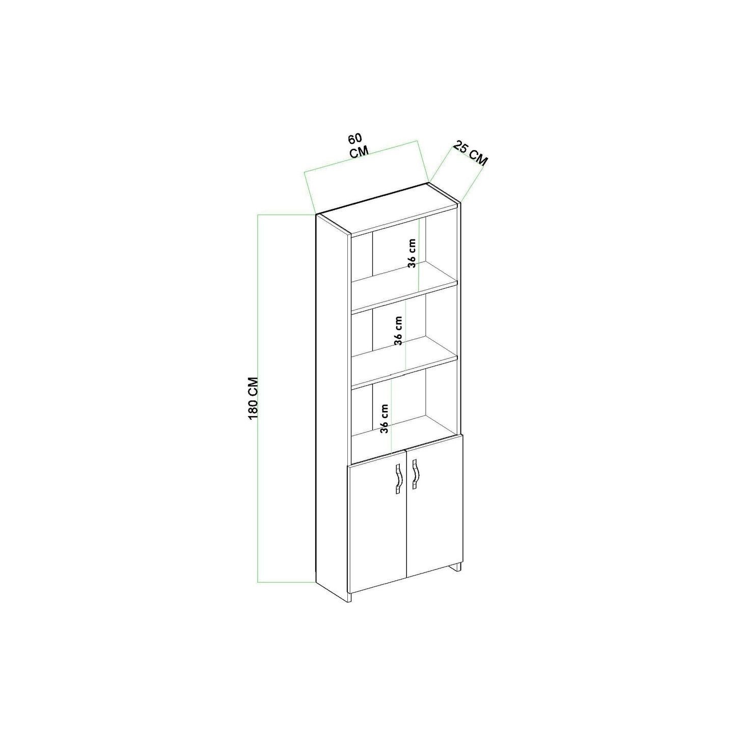 ספריה לספרים ודברי נוי - צבע לבן - 6036 דגם ליאל