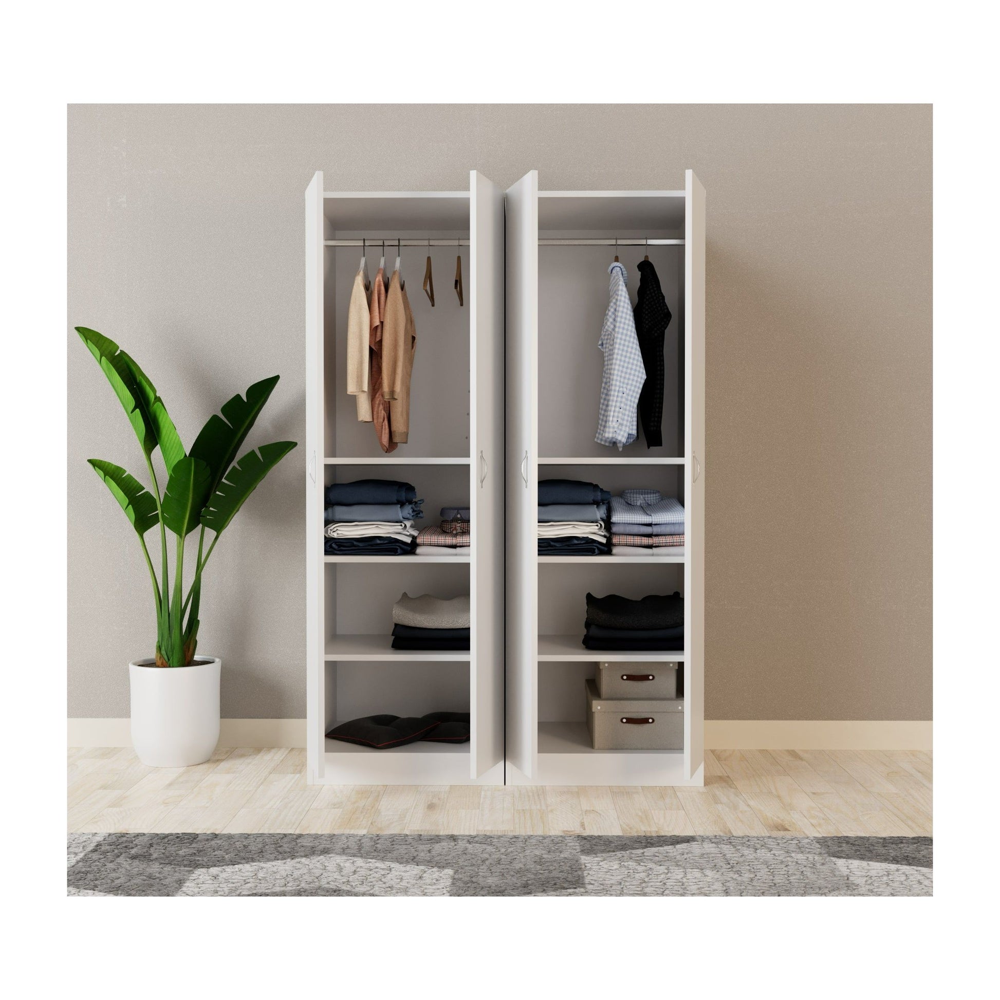 ארון לחדר השינה בעל 4 דלתות מעוצב בחלוקה מיוחדת דגם - ציפורה 6107.2Z