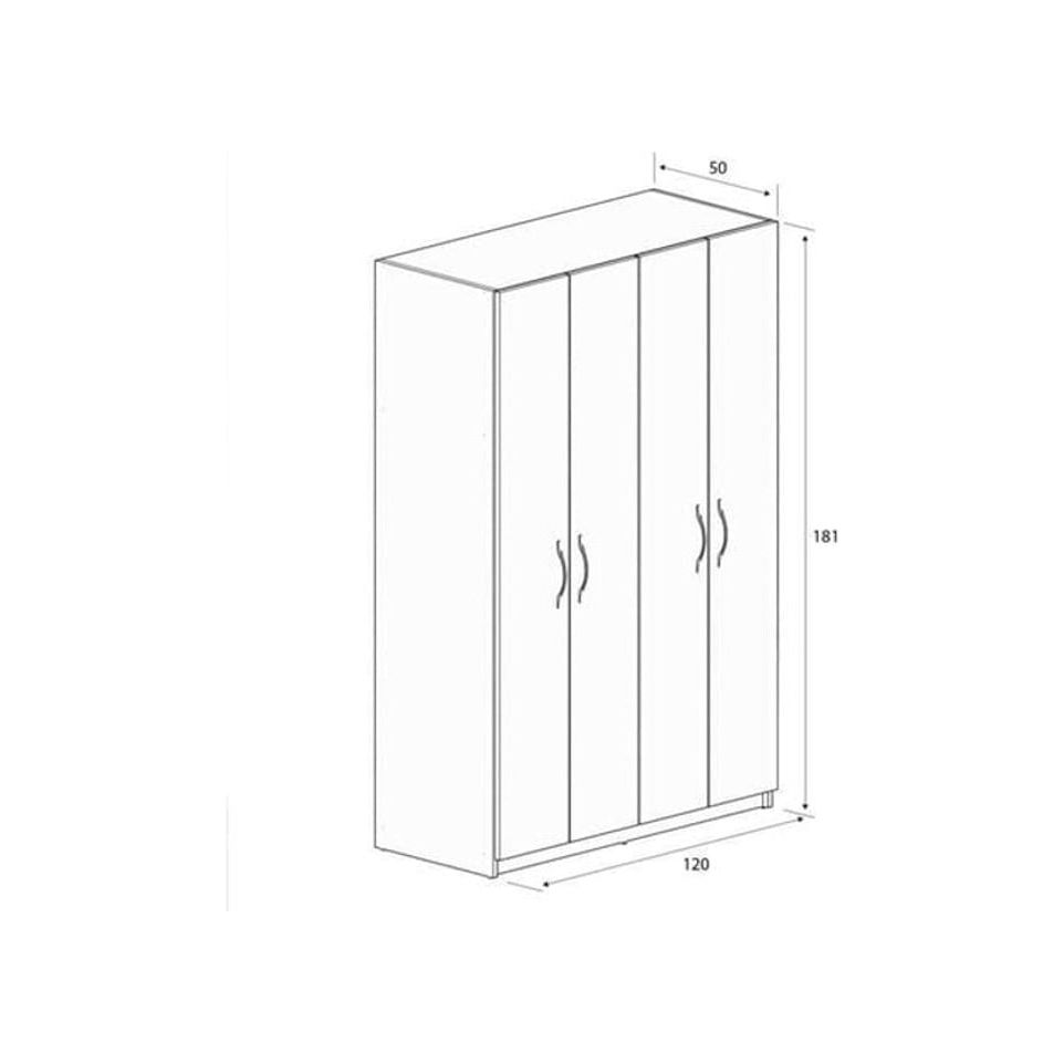 ארון לחדר השינה בעל 4 דלתות מעוצב בחלוקה מיוחדת דגם - ציפורה 6107.2Z