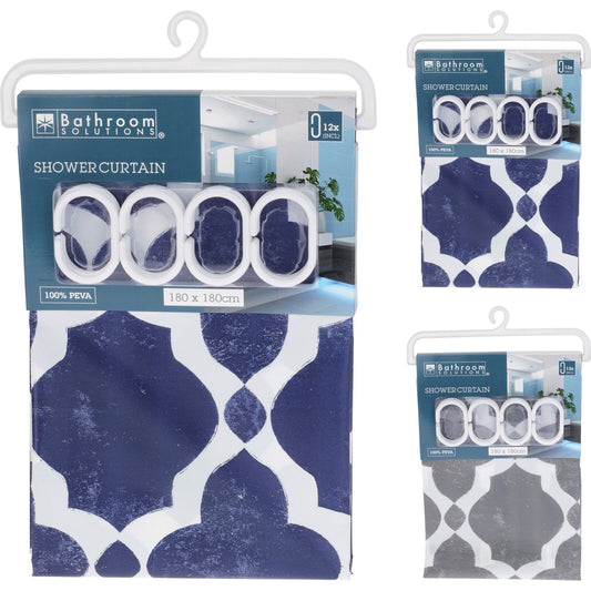 וילון אמבט 180*180 מעוינים