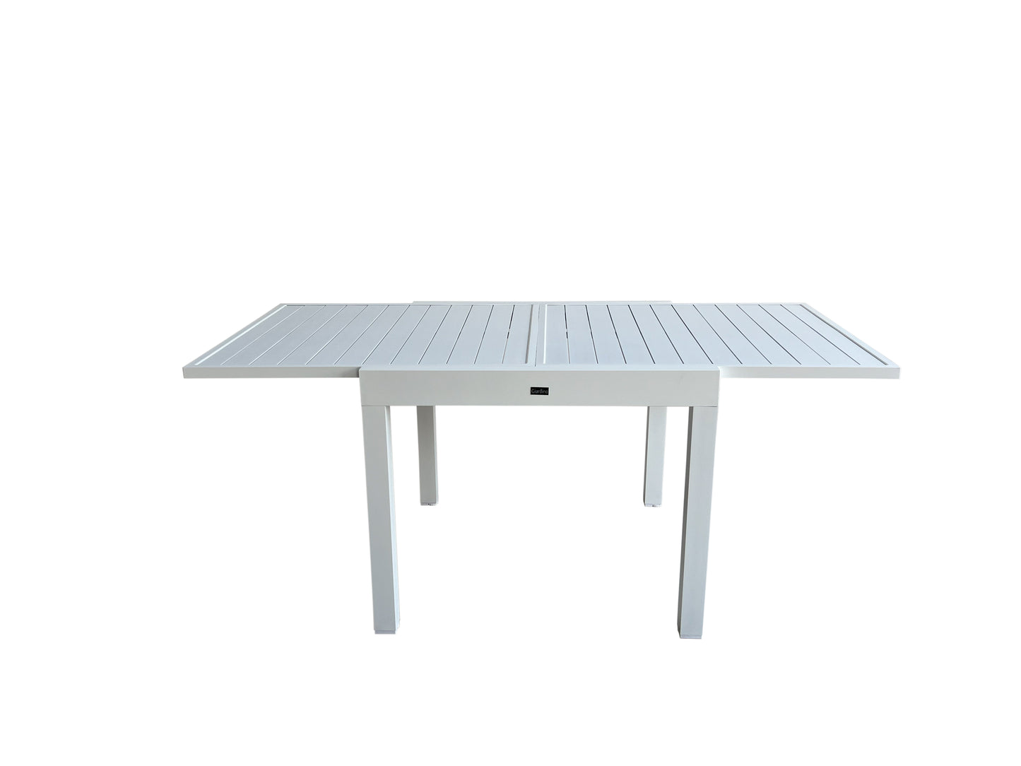 שולחן אלומיניום "אולימפוס" 90*90 ס"מ, נפתח ל 180 ס"מ, לבן