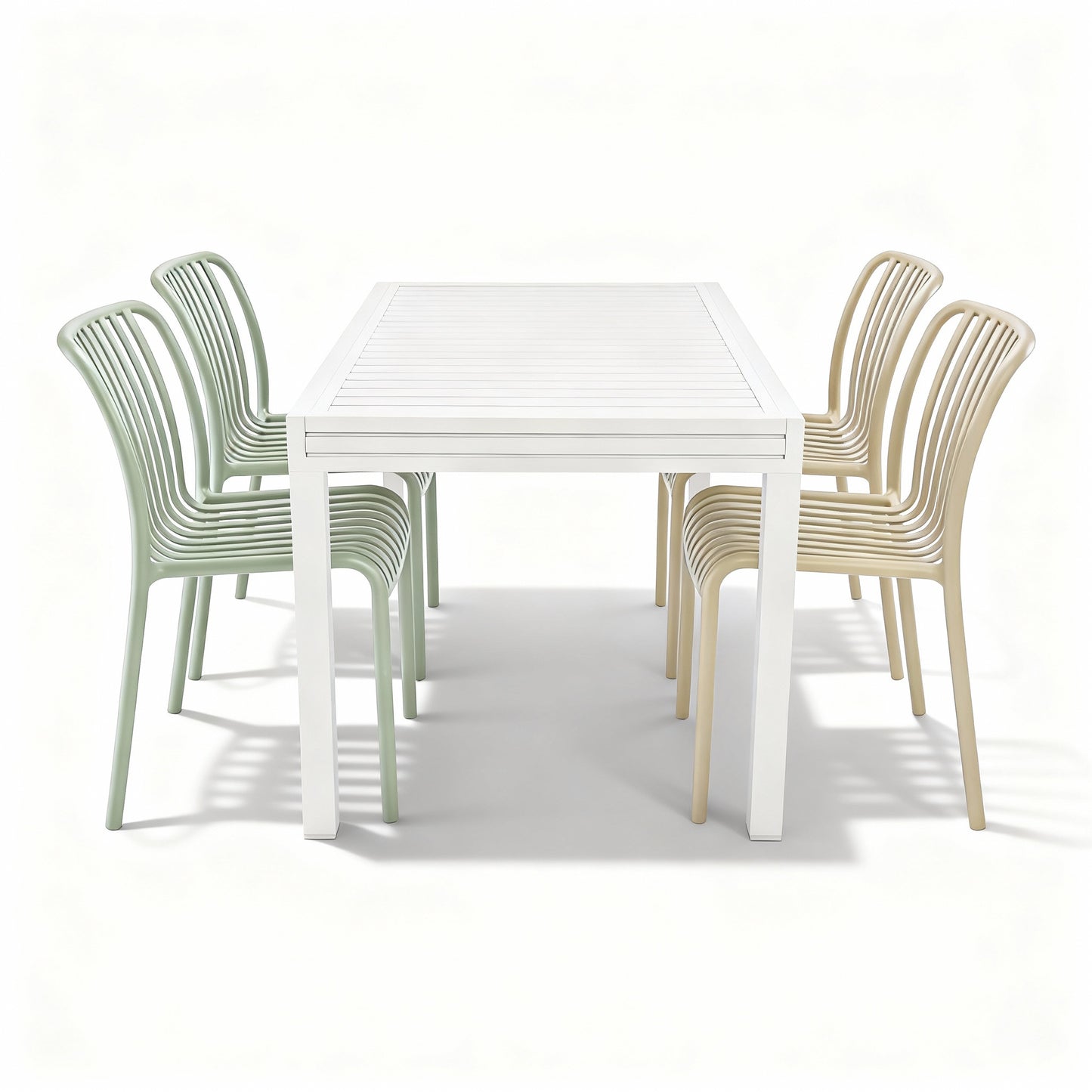 פינת אוכל לגינה "אולימפוס" + 4 כסאות "ELLA"