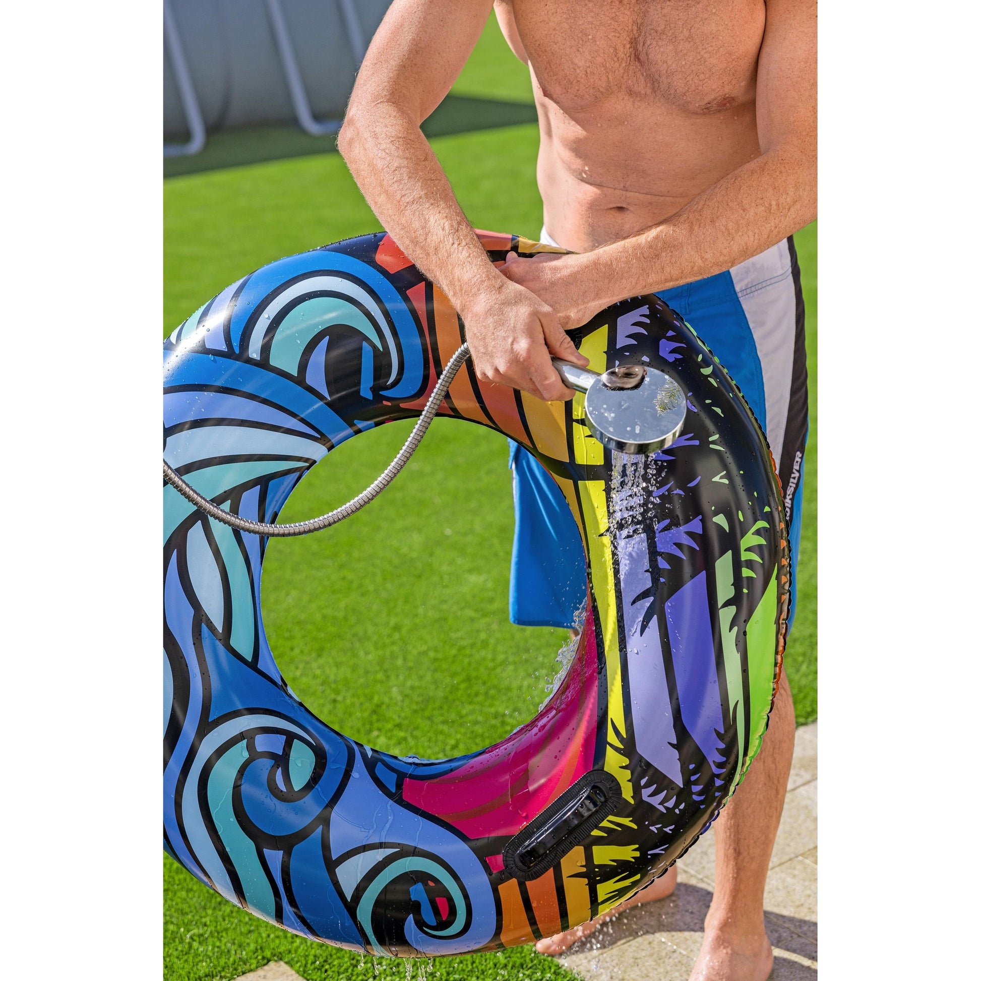 מקלחון חיצוני 20 ליטר + ראש מקלחת מתכוונן, יבואן רשמי BESTWAY, דגם 58695