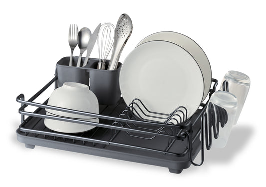 מייבש כלים אלומיניום עם סכומון ומגש נשלף ELA