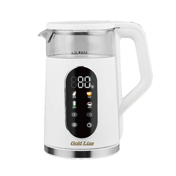 קומקום זכוכית דיגיטלי לבן דגם ATL-772W של גולדליין