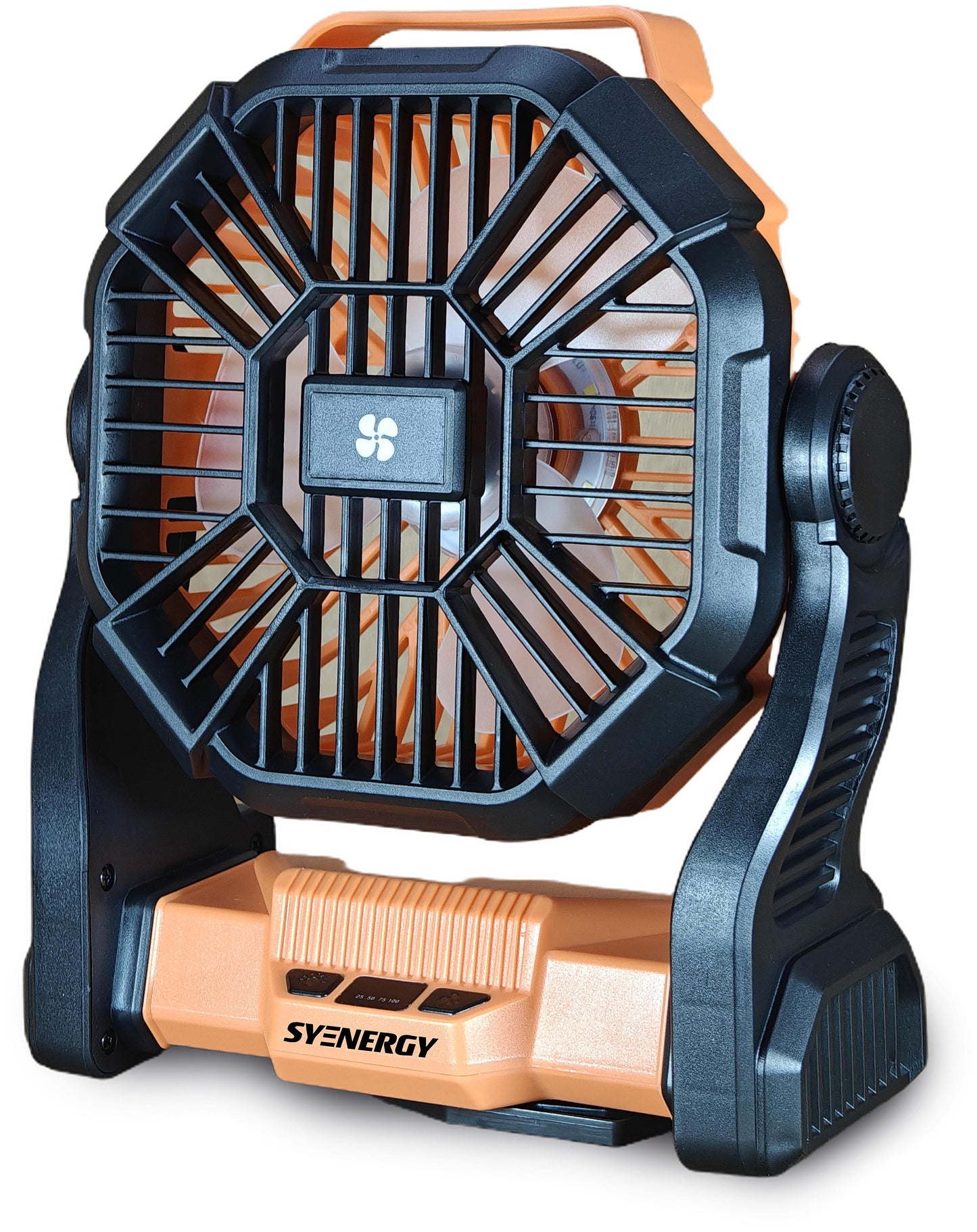 מאוורר קמפינג נייד נטען כתום דגם HC-23 של SYENERGY