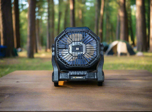 מאוורר קמפינג נייד נטען שחור דגם HC-23 של SYENERGY