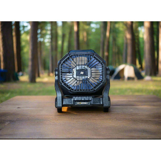 מאוורר קמפינג נייד נטען שחור דגם HC-23 של SYENERGY
