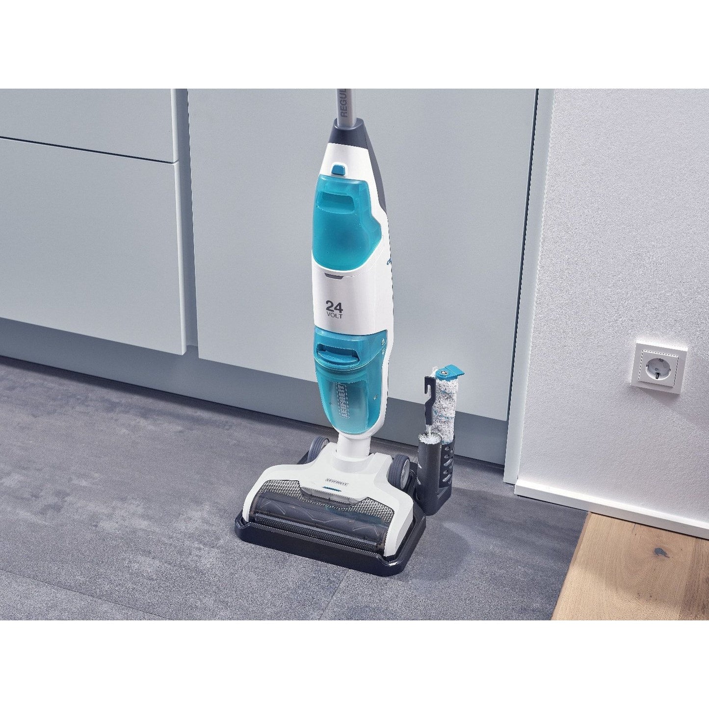 שואב שוטף ומייבש רצפות אלחוטי נטען דגם Regulus Aqua PowerVac Pro תוצרת LEIFHEIT גרמניה