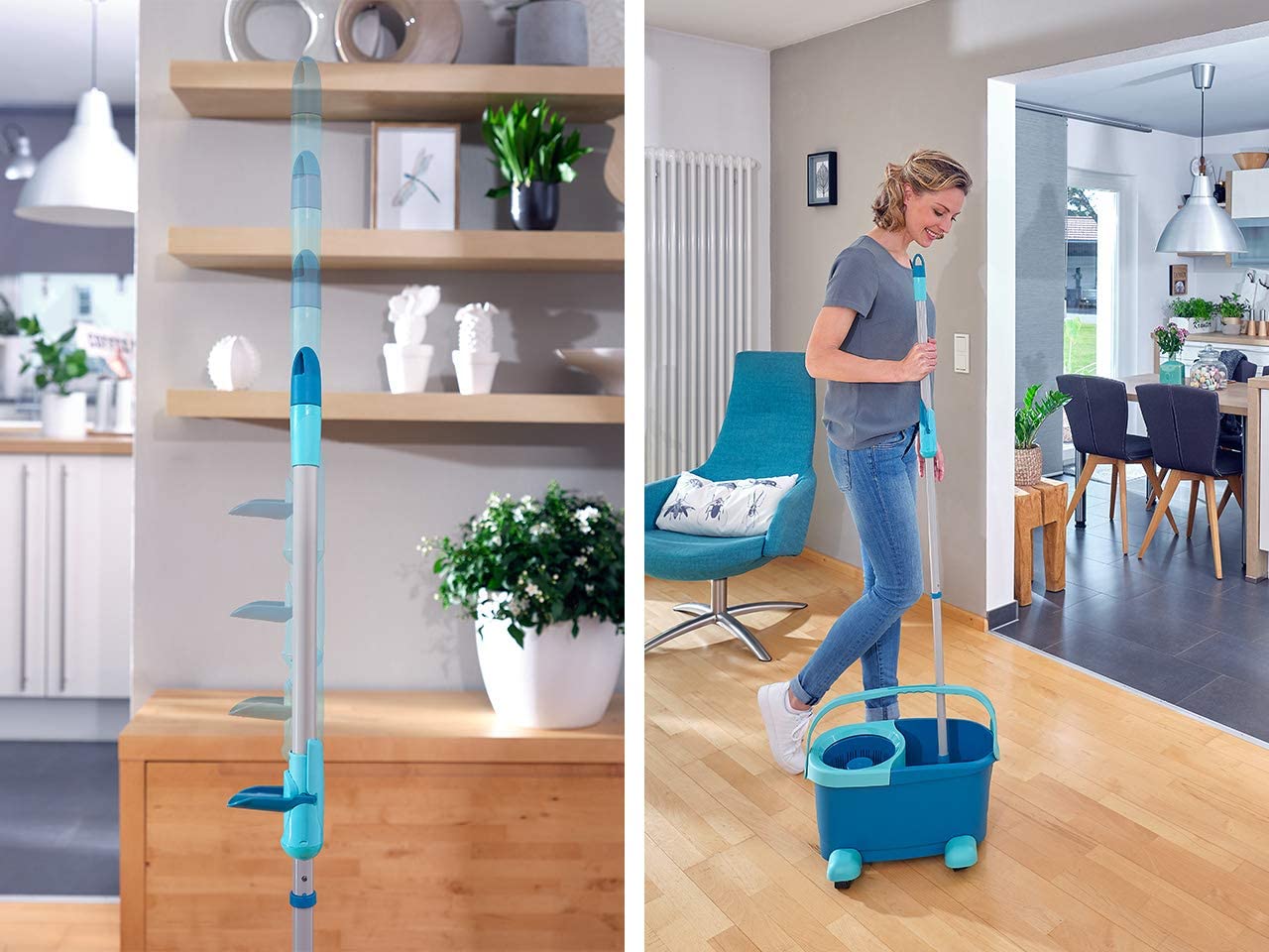 ערכת שטיפה ללא מגע יד אדם CLEAN TWIST Disc Mop Ergo mobile המקורית מבית LEIFHEIT