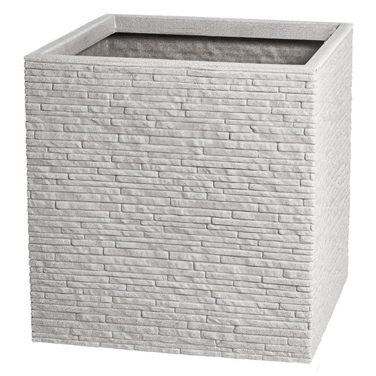 עציץ פלסטיק לידס מרובע 38*38 ס"מ אבן