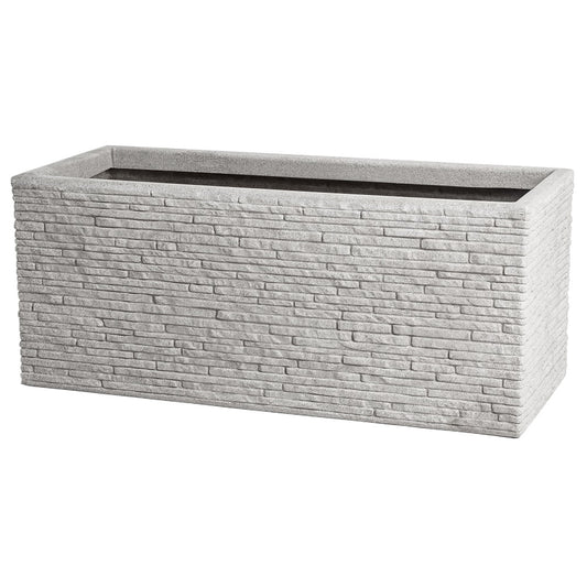 עציץ פלסטיק לידס מלבני 25*60 ס"מ אבן