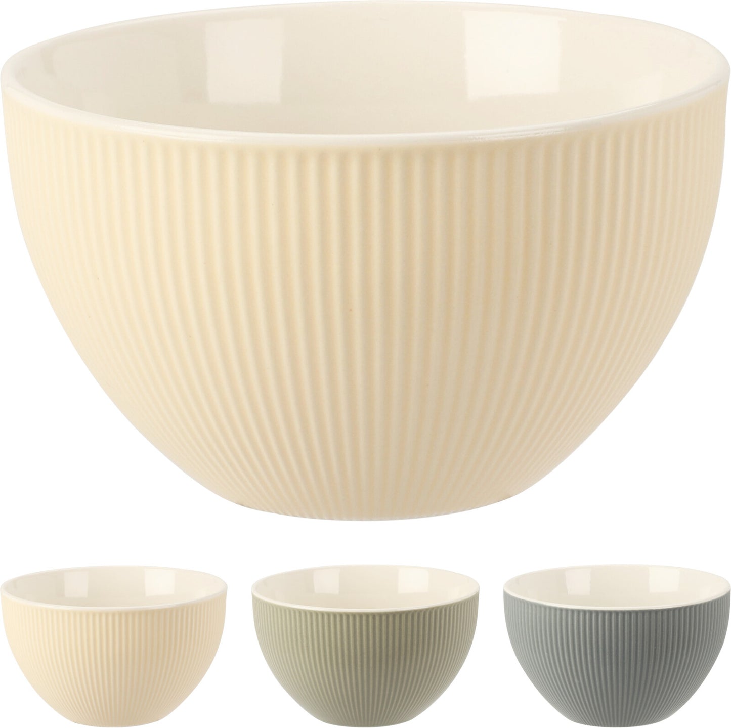 קערית מרק פורצלן 12.5 סמ פסים Beige