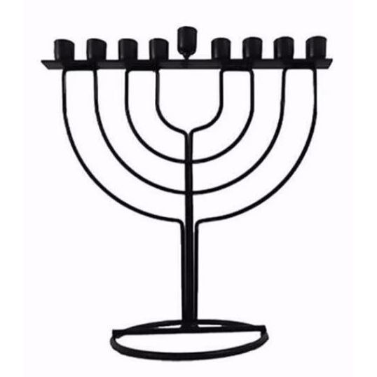 חנוכיה מתכת שחורה רוז 31/28 (AC-200-4)