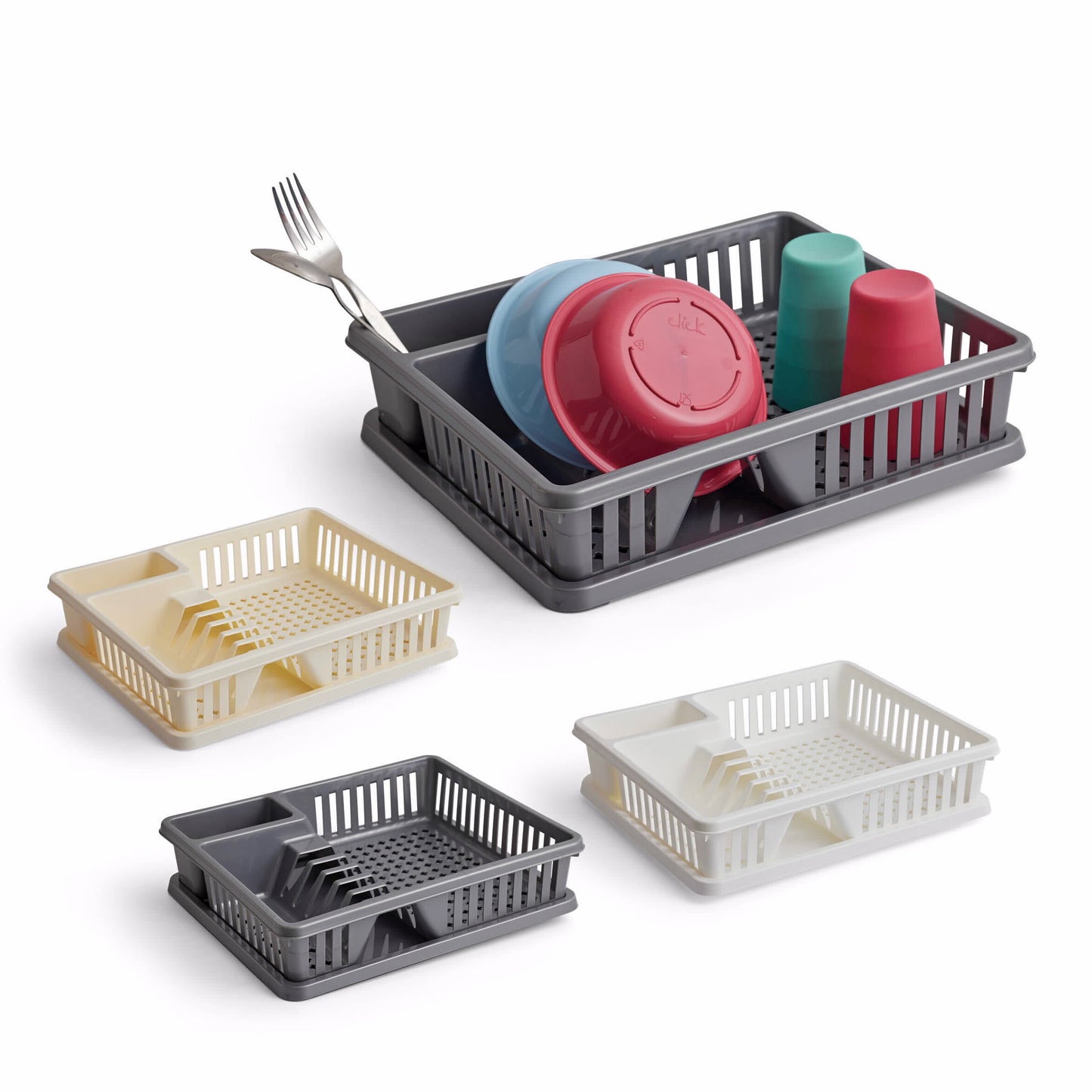 מייבש כלים פלסטיק קטן כולל מגש 36.5/30.5/9 ס"מ