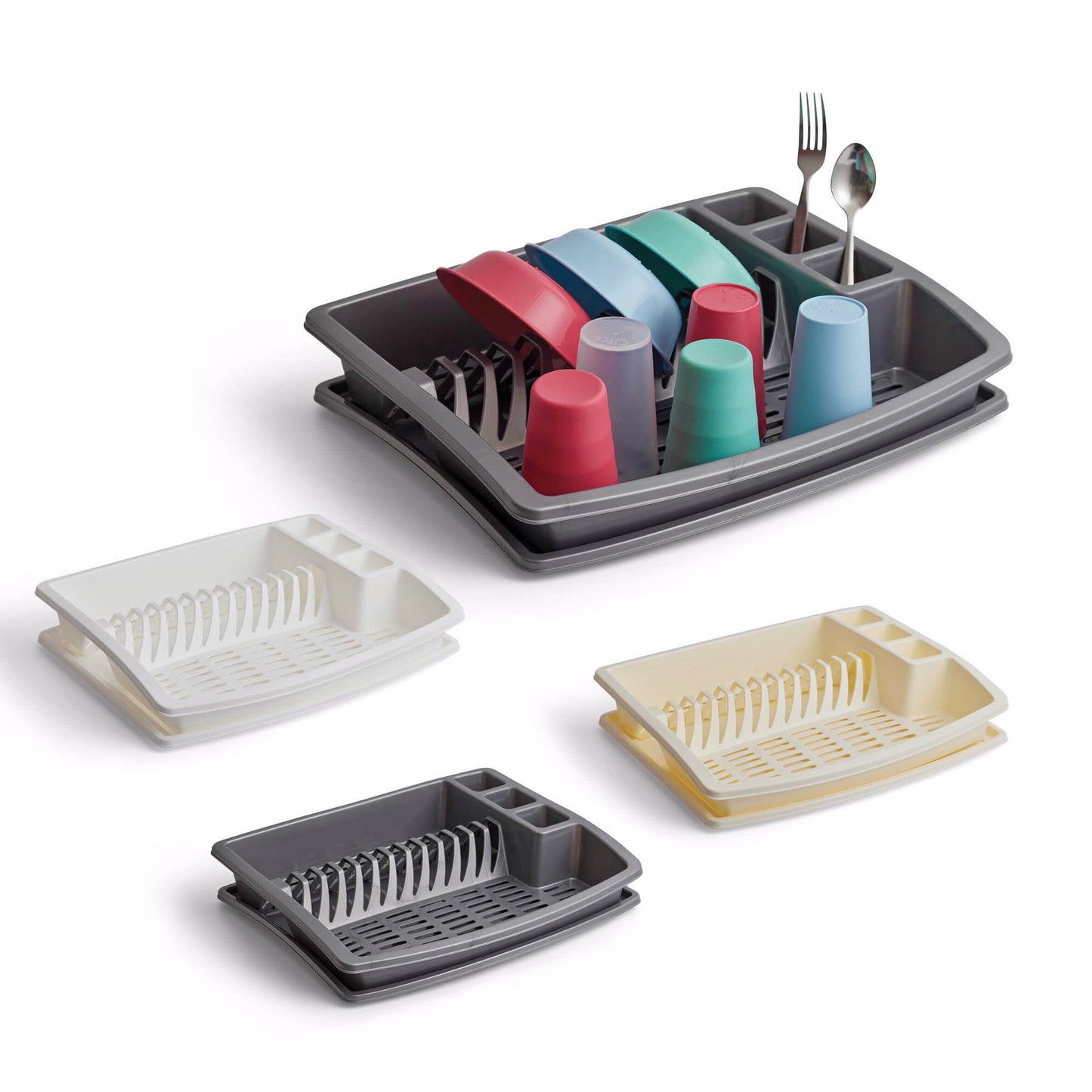 מייבש כלים פלסטיק גדול כולל מגש 47/38/8.5 ס"מ