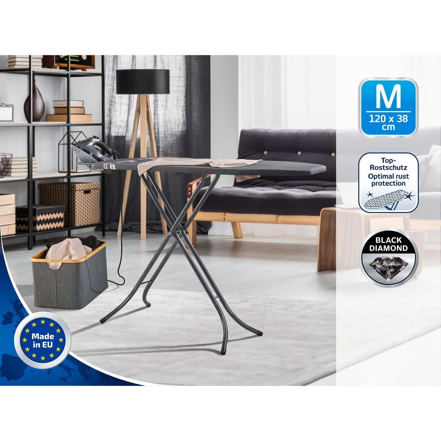 שולחן גיהוץ מקצועי Classic M Black Diamond